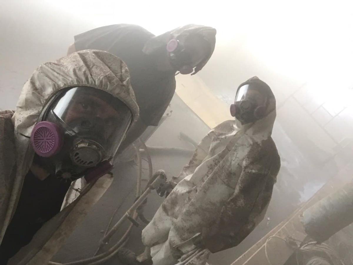 Restoration crew on a project